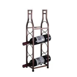 Metal <b>Wine</b> Bottle Holder Stand Farmhouse Design Round Shape Decorative Bar Counter Storage Rack Waterproof 5L Capacity - Product Image 1