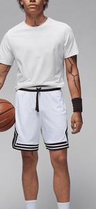 Shorts de basketball blancs en mesh pour hommes, taille élastique avec cordon de serrage, coupe régulière, respirants, antibactériens, séchage rapide, personnalisables pour équipe, été - Product Image 3