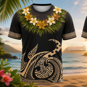 เสื้อเชิ้ตแขนยาวคอตั้งแบบสั่งทำสำหรับทีมรักบี้ XIII ของตองกา ลาย Ngatu ขายส่ง - Product Image 1