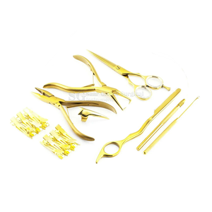Kit de Alicates de Microperlas de Acero Inoxidable, Tijeras de Corte Rectas para Peluquería, Herramienta para Remover Anillas para Extensiones de Cabello Humano Remy Brasileño con Punta Nano - Product Image 1