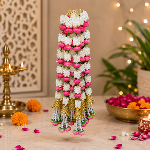 Nouvelle Arrivée 2026 Guirlande de fleurs artificielles en plastique, faites à la main, durables, en forme de clochettes de rose Mogra, pour événements, fêtes, décors de temple et mariages festifs - Product Image 5