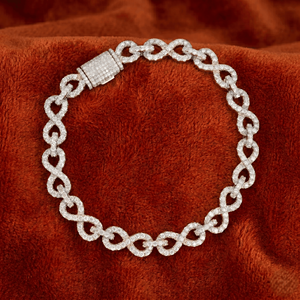 925 Silver <b>Infinity</b> Link Bracelet Luxury Iced Out Chain Bracelet for Women Men Fine Chain Link Bracelets Gift - Product Image 4