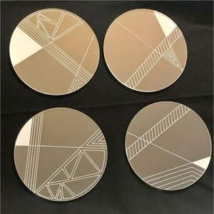 Ensemble de 4 dessous-de-verre ronds de qualité supérieure, résistants à la chaleur, pour protéger la table, idées de cadeaux de déménagement uniques et cadeaux d'entreprise personnalisés - Product Image 2