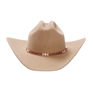 2027 Unisex <b>Brown</b> <b>Wool</b> Striped Silk Screen Printed Breathable Windproof Cowboy Hat Wide Brim Adult 56-58CM Four Seasons Beach - Product Image 4