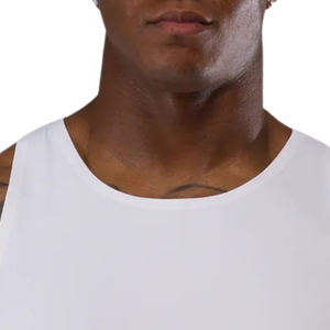 <b>Men's</b> <b>White</b> Ribbed Tank Top Lightweight Athletic Sleeveless <b>Vest</b> Stretch Fit Casual Gym Workout Summer Muscle Wear - Product Image 3