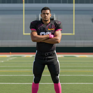 Uniforme de football américain au design tendance, sublimation, 100% polyester respirant, couleur personnalisée, numéro de joueur, taille plus, imprimé - Product Image 3