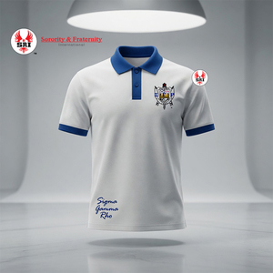 เสื้อเชิ้ตลำลองฤดูร้อนสำหรับผู้หญิง Sigma Gamma Rho ขายส่ง เสื้อผ้าสำหรับชมรมนักศึกษา ผ้าฝ้าย 100% ปักลาย แห้งเร็ว ระบายอากาศได้ดี คุณภาพสูง - Product Image 1