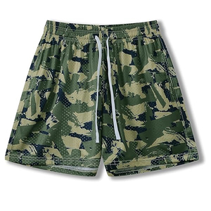 Pantalones Cortos Deportivos Transpirables con Cordón Ajustable, 100% Poliéster, Lona de 160g, Resistentes al Viento, Cintura Media, Bolsillos con Impresión Digital, Logotipo Personalizado para Hombre - Product Image 6