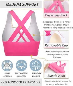 Adjustable <b>Women</b> Sports Bra High Impact Full Coverage Breathable Moisture Wicking Sports Bra - Product Image 6