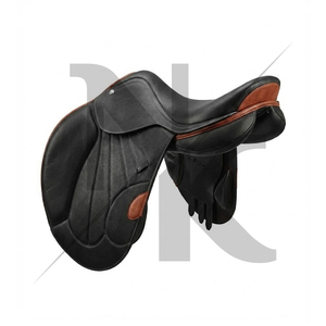 Silla de montar de alta calidad y resistencia con estructura de madera, cuero genuino y herrajes niquelados. Productos ingleses para carreras de caballos de la India. - Product Image 2