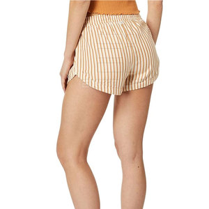 Soft Cotton Striped Women Shorts With Pockets Loose Fit Drawstring Waist Vacation Beach Wear Bermuda <b>Lounge</b> Wholesale Custom 202 - Product Image 2