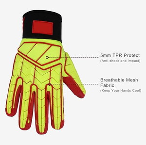 Gants de travail professionnels en TPR résistants aux chocs, logo personnalisé, fabricant OEM, vente en gros, export - Product Image 4