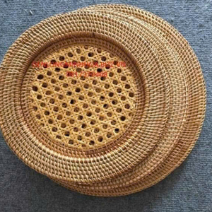 Solid Vietnam Rustic Rattan Charger Plate 33inch For <b>Large</b> Round Platters And Enhancing Rural Aesthetics 99 Gold Data - Product Image 1