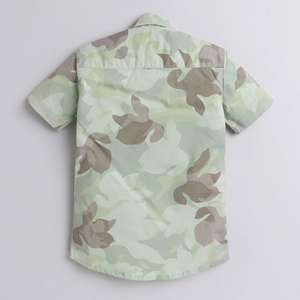 Polka Tots Chemise à Demi-Manches Poche à Rabat Camofledge-Vert - Product Image 2