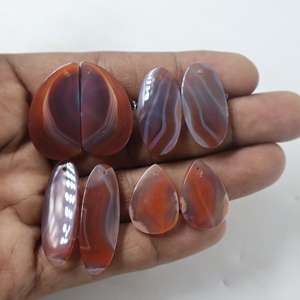 Par de Cuarzos Naturales de Botsuana de Alta Calidad, Cabujones Pulidos de Fondo Plano, Lote Suelto para Joyería de Macramé, Piedras Curativas con Juego de Color - Product Image 3