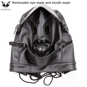 Máscara de Cuero Personalizada con Aberturas Dobles para los Ojos, Disfraz Sexy para Clubes Nocturnos, Máscara para Fiestas Temáticas, Arnés de Cabeza de Cuero para Disfraces de Cara Completa - Product Image 2