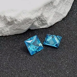 Aigue-marine naturelle, pierre précieuse facettée carrée, taille princesse, aigue-marine en vrac, plusieurs tailles, gemme bleue, vente en gros - Product Image 5