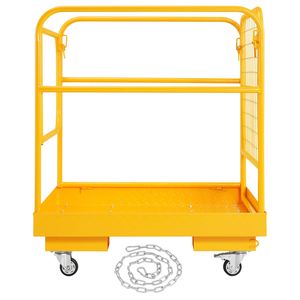 Nueva Jaula de Seguridad para Montacargas con Capacidad de Carga de 1200 Libras, Plataforma Plegable de 36 x 36 Pulgadas, Ruedas Giratorias con Bloqueo y Drenaje - Product Image 1