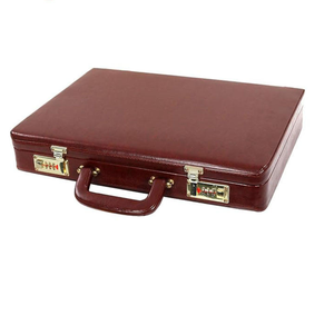 Maletín de Cuero Genuino de Lujo Color Marrón con Candado de Combinación, Bolsa de Documentos de Viaje Unisex de Alta Calidad para Negocios - Product Image 2