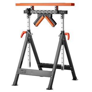 Support à roulettes robuste 4-en-1, capacité de charge 200 kg, hauteur réglable 85-127 cm, finition polie, pliable multidirectionnel, pour machines à scier le bois - Product Image 3