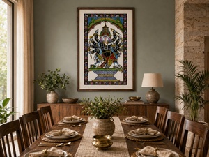Authentique Pattachitra en bois d'Odisha, décoration murale Ganesha |   Décoration artisanale indienne traditionnelle pour la maison - Product Image 3