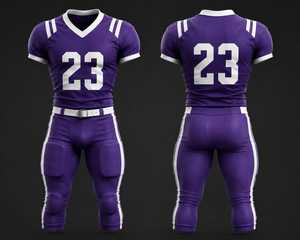 Custom American Football Uniform Purple White Sublimated Jersey and Padded Pants Men's Fitted Sportswear All Seasons - Product Image 1