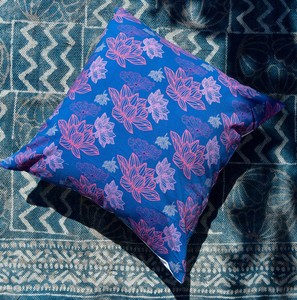 Hand Block Printed Cotton Pillow Cover Vintage Floral Decorative <b>Cushion</b> Case Handmade Bohemian Sofa Accent Pillow Slipcover - Product Image 1
