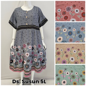 Robe de détente superposée en rayonne pour femme grande taille, à manches courtes, col rond, fermeture boutonnée, imprimé batik, tailles 3XL/4XL, style sexy - Product Image 1
