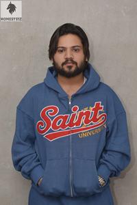 เสื้อฮู้ดดี้ปักโลโก้ตามสั่ง สไตล์สตรีทแวร์สำหรับฤดูหนาว ผ้าฝ้ายฟลีซ ทรงโอเวอร์ไซส์ ซับในผ้าซาติน ระบายอากาศได้ดี สำหรับผู้หญิงและผู้ชาย - Product Image 4