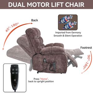 Poltrona Reclinabile Elettrica a Doppio Motore con Posizioni Infinite, Capacità 350 LBS, Massaggio e Riscaldamento - Product Image 6