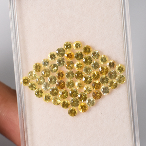 Zafiro amarillo natural redondo de 3 mm, piedra preciosa suelta calibrada para la fabricación de joyas, tamaño Melee. - Product Image 4