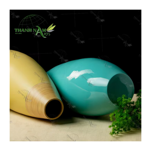 Handcrafted Modern Coiled Bamboo Vase D23xH60cm for Eco-Friendly Home Decor for Flower Arrangements Minimalist Tabletop Display - Product Image 6