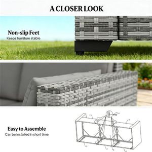 Divano Doppio Grigio Willow per Esterni, Ideale per Terrazze e Cortili - Product Image 4