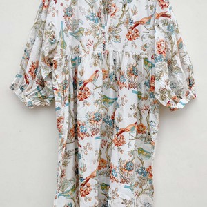 Vestido Maxi Boho con Estampado Floral Personalizado, Moda Femenina Vintage Casual, Talla Grande, Manga Larga, Cintura con Lazo, Rayas - Product Image 1