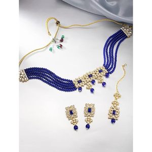 Conjunto de Collar, Pendientes y Tocado de Aleación de Zinc Bañado en Oro con Piedras de Zirconia, Diseño Floral, Joyería Clásica para Boda, para Mujer, Tercera Marca - Product Image 3