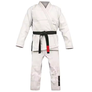 Uniforme de judo pour adultes unisexe, 100% coton, durable, coupe classique, gris avec ceinture noire - Product Image 6