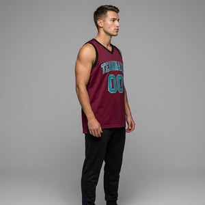 Maillot de basket-ball réversible personnalisé sans manches, double face, en maille respirante, 100 % polyester, anti-UV, pour tournoi et match - Product Image 4