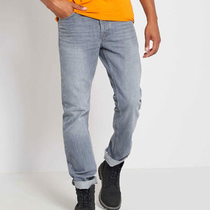 Pantalones Vaqueros de Primavera para Hombre, Hechos a Medida, Transpirables, Ecológicos, con Botones, Lisos, Teñidos, 100% Algodón, Lavado Claro, Más Vendidos - Product Image 1