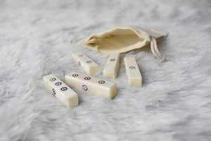 High Quality Handmade Bone <b>Dice</b> <b>Set</b>: Domino Style, Natural White Bone (40mm) - Product Image 3