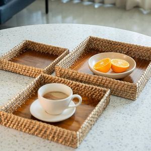 Bandeja de servir de ratán de la mejor calidad, cesta tejida a mano, estilo decorativo para el hogar y la cocina, bandeja organizadora de almacenamiento a precio de mayoreo. - Product Image 2