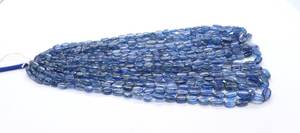 ลูกปัดคิยาไนต์ทรงรีเรียบขนาด 5x7-7x9 มม. ลูกปัดพลอยคิยาไนต์ 17 นิ้ว ลูกปัดคิยาไนต์ทรงรีธรรมชาติ ลูกปัดคิยาไนต์สีน้ำเงิน - Product Image 4