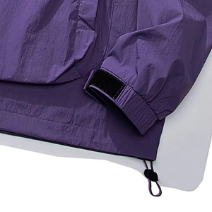 เสื้อแจ็คเก็ตวินด์เบรกเกอร์ผู้ชายไซส์ใหญ่แบบมีฮู้ด ซิปครึ่งตัว สไตล์สตรีทแวร์ น้ำหนักเบา สำหรับกิจกรรมกลางแจ้ง รับผลิตตามแบบ OEM ขายส่ง - Product Image 6