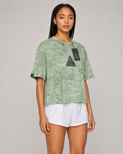 T-shirt Femme Coupe Droite Col Rond Délavé à l'Acide Broderie Personnalisée Logo Style Urbain Été 100% Coton – Meilleure Vente - Product Image 6