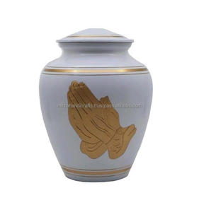 Golden <b>Cream</b> Urn Fully Laminated for Human Ash Funeral Memorial Cremation Urn for Human Ashes Handcrafted Cremation Urn - Product Image 2