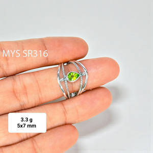 Good Quality Peridot Cut <b>Silver</b> <b>Ring</b> Handmade Faceted Gemstone <b>925</b> <b>Silver</b> <b>Rings</b> Wholesale Price <b>Silver</b> Jewelry - Product Image 1