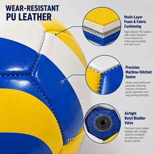 Balón de Fútbol de Entrenamiento y Partido, Talla 5, Cuero PU, Cosido a Máquina, Termosellado, 32 Paneles, Duradero, Colores Surtidos - Product Image 3