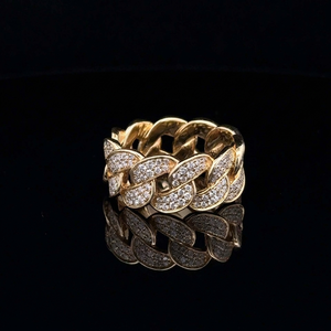 Anillo Cubano para Hombre con Diamante Moissanite Redondo de 1.86 CTW, Plata 925, Anillo de Compromiso, Anillo de Promesa de Lujo, Regalo para Él - Product Image 1