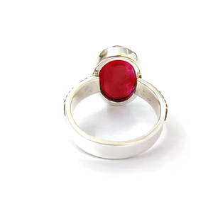 Bague cocktail personnalisée en argent sterling 925 avec rubis, vente en gros, grande pierre précieuse rouge de coupe ovale, fabricant de bijoux JAIPUR SILVER - Product Image 4