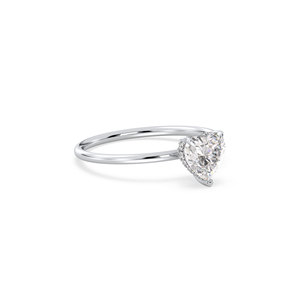 REYES IGI Certified 14K Solid Gold Heart Shape 1CT HPHT CVD Lab Grown Diamond Hidden Halo Ring For Women Fine Jewelry - Product Image 3