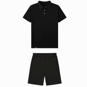 Camiseta de Cuello Redondo Oversize para Hombre con Diseño de Hombros Caídos, Material Personalizado de Alta Calidad, Conjunto de Moda de Dos Piezas, ¡Venta Caliente! - Product Image 4
